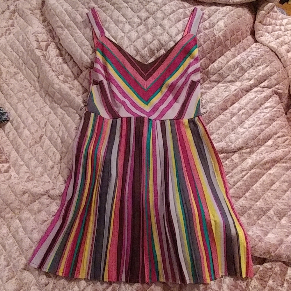 As You Wish multicolored pleated dress size medium